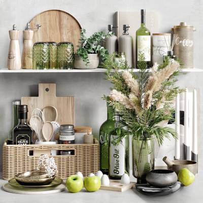 厨房用品组合 水果 酒具 花瓶-1